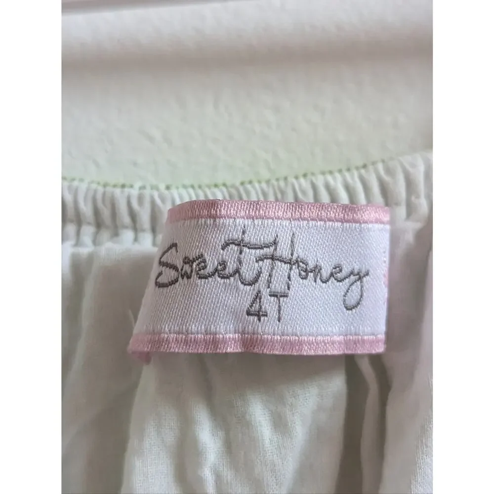SweetHoney Romper Girls 2-3T Green Floral Shorts